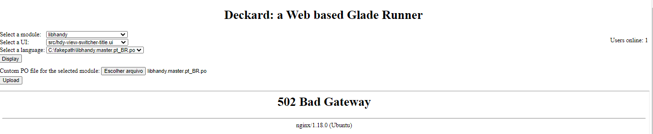 Deckard 502 Bad Gateway Page